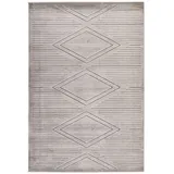 MeGusta Kurzflor Teppich Klassisch Modern Grau 160x230 cm Luz