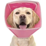 Halsband für Haustiere, Bequem Schutzkragen Hund Verstellbarer Klettverschluss Einstellbar hundekragen Schutzhalsband Kegelhalsbänder Spezialschutz Nach Op Wunden Hund(Rosa, XL)