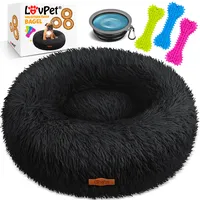 Lovpet LOVPET® Hundebett Hundekissen Katzenbett Bagel, Waschbar, Inkl. Napf