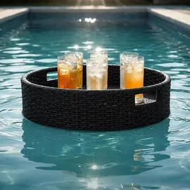 Relaxdays Schwimmendes Tablett Schwarz 20x60 cm