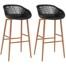 vidaXL Barhocker 2 Stk. Schwarz