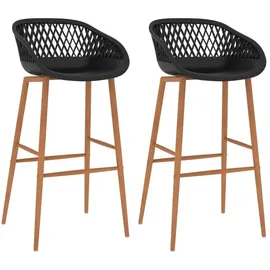 vidaXL Barhocker 2 Stk. Schwarz