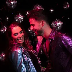 Disokugel silber Disco Party Deko Ø 20 cm