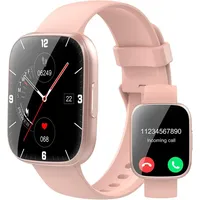 Smartwatch für Damen und Herren Anrufannahme/Anrufannahme, 112 Sportmodi Fitness Tracker mit Schrittzähler/Schlaf/Herzfrequenzmesser, IP68 - Rosa