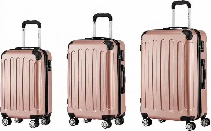 ochama ABS Rosa Koffer-Set 3-teilig, leise Universalrollen, Zahlenschloss, abriebfest und druckbeständig, 20+24+28 Zoll, geeignet für Billigflieger, Kurzreisen und Familienausflüge