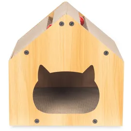 Coil Kratztonne, Katzenhöhle, Katzenkratzbaum, Katzenbett, Katzenliege, Umweltfreundliches Bett, Kratzpappe, MDF, Höhe: 34,5 cm