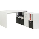 FMD Eckschreibtisch »Lex, Schreibtisch / Sideboard,«, drehbar, Breite 136 / 205 cm, Made in Germany weiß
