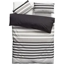 H.I.S. Majoran gestreift Grau 135 x 200 cm + 2 x 40 x 80 cm