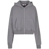 Def Sweatjacke "DEF DEF Zip Hoodie", Damen, Gr. L, steel grau, 80% Baumwolle, 20% Polyester, unifarben, Sweatjacken Sweatjacke