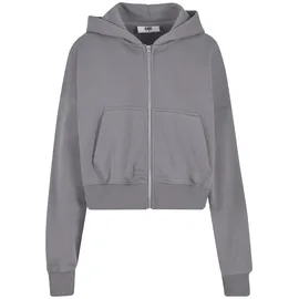 Def Sweatjacke "DEF DEF Zip Hoodie", Damen, Gr. L, steel grau, 80% Baumwolle, 20% Polyester, unifarben, Sweatjacken Sweatjacke