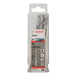 Metallbohrer HSS-G, DIN 338, 9 x 81 x 125 mm, 5er-Pack