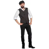 Metamorph Kostüm 20er Jahre Weste mit Mütze, Authentisches 20er Outfit im Stil einer bekannten Fernsehserie braun 52