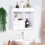 Chiusuet 【UK Warehouse】 Badezimmerschrank, Wandmontage, moderner WC-Schrank, Aufbewahrungseinheit mit Schublade und Regalen, Badezimmer-Medizinschrank, Aufbewahrungsregal, Schrank für Badezimmer,