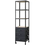 Tikamoon Hochschrank 43 x 167 x 40 cm Schwarz Metall