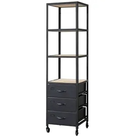 Tikamoon Hochschrank 43 x 167 x 40 cm Schwarz Metall