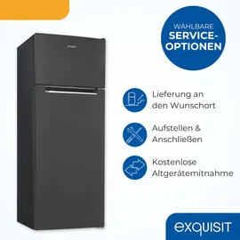 Exquisit KGC5270-45-040D Kühl-Gefrierkombination (206 l, 1426 mm hoch, Silber)