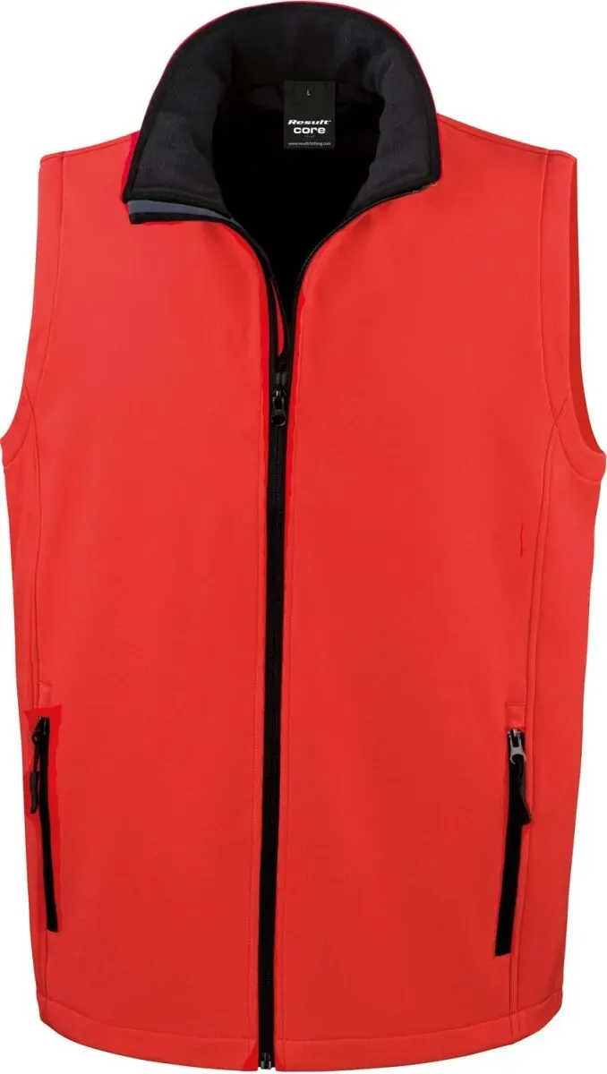 Result Core Herren 2-Lagen Softshell Gilet 'Printable' Bodywarmer R232M red/black 3XL