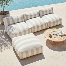 Oviala Gestreifter Gartensessel Modulsofa beige