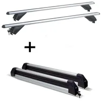 VDP Skiträger Silver Ice ausziehbar + Alu Dachträger RB003