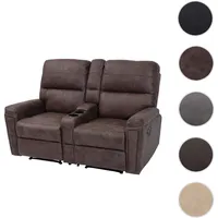 Mendler 2er Kinosessel HWC-K17, Relaxsessel Fernsehsessel Sofa, Nosagfederung Getränkehalter