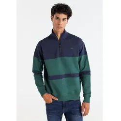 Lois Jeans für Herren. 165873922 Sweatshirt mit Reißverschluss Hals perkins grün (3XL), Lässig, Baumwolle, Langarm