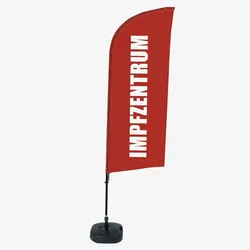 SHOWDOWN Displays Showdown Beachflag - Komplett-Set - Testzentrum Deutsch - Rot/Schwarz