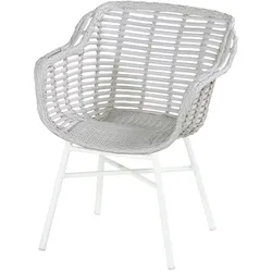 Hartman Cecilia Dining Stuhl Aluminium/Geflecht ohne Kissen - Royal White