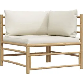 vidaXL Garten-Lounge-Set 2-tlg. cremeweiß Bambus