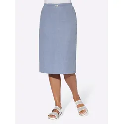 Schlupfrock CLASSIC BASICS, Damen, Gr. 40, blau (taubenblau, meliert), 100% Polyester, meliert, knielang, Röcke