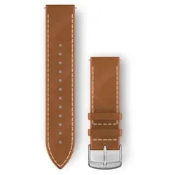 Schnellwechsel-Armbänder (20 mm) Hellbraunes italienisches Leder mit silberne... 