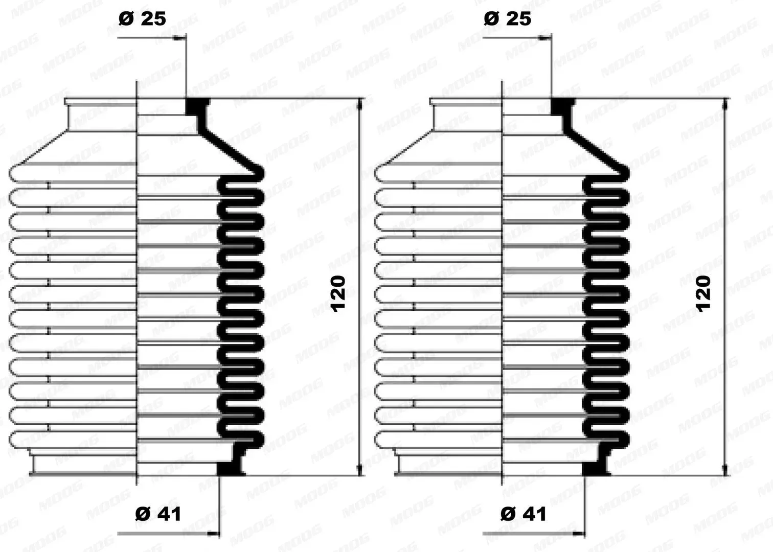 MOOG Faltenbalgsatz, Lenkung k150024 für VW