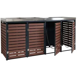 MCW Mülltonnenverkleidung MCW-K14 124 x 265 x 84 cm walnuss