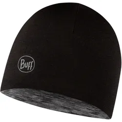 BUFF Lightweight Merinowolle Wendemütze Kinder black-graphite multistripes
