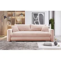 Mid.you Schlafsofa, Rosa, Textil, 232x88x105 cm, Liegefunktion, Wohnzimmer, Sofas & Couches, Schlafsofas, Schlafsofas mit Bettkasten