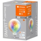 LEDVANCE SMART+ WIFI E27 4,8W 470lm, Kugelform mit 4,8 W (470Lumen) Weißglas, dimmbar, RGBW Lichtfarbe (2700-6500K), kompatibel mit Alexa, google oder App, Lampen im 1er-Pack