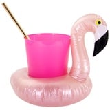 Oblique Unique® Aufblasbarer Getränkehalter Trinkhalter Flamingo Einhorn Donut Fußball Palme - wählbar - Cup Holder Mini Pool Spielzeug (Flamingo Rosegold)