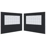 ABCCANOPY 2X Seitenwand/Seitenteile mit Fenster für 3x3m pavillon,3x6m pavillon,partyzelt,festzelt|Wasserabweisend, Schwarz