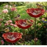 3 Stück Gartenstecker aus Metall, Handgefertigt Blumenform Vogeltränke Winterfest Insektentränke Bienentränke Gartenfiguren & Gartenstatuen Gartendeko für Draußen