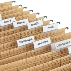 250 Beschriftungsschilder für Hängeregister weiß