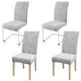 Stuhlhussen für Esszimmerstühle, Stuhlhussen Universal Stretch Kurzflor Stuhlhusse Schwingstuhl Elastische Abnehmbare Jacquard Stuhlbezug Waschbarer Hussen für Stühle Esszimmer Bankett (Grau 4)