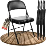 BigDean Klappstuhl gepolstert schwarz 4er Set