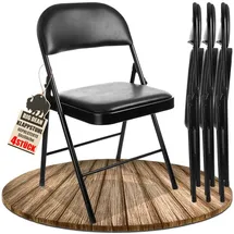 BigDean Klappstuhl gepolstert schwarz 4er Set