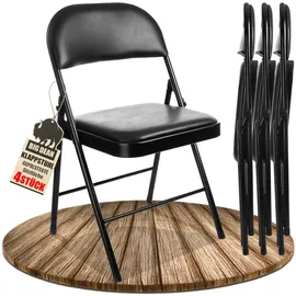BigDean Klappstuhl gepolstert schwarz 4er Set