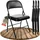 BigDean Klappstuhl gepolstert schwarz 4er Set