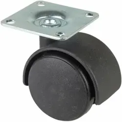 BS Kunststoff-Doppelrolle F75 40 schwarz m. Platte