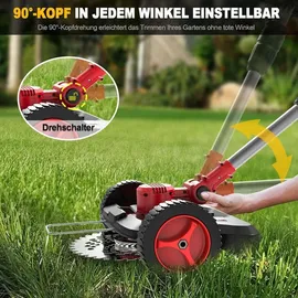 Aorsher Akku Rasentrimmer mit 2× 4000mAh Akkus 21V, 750W Bürstenloser Motor
