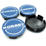 4X Original Borbet Nabendeckel 56mm Blau Felgendeckel | Nabenkappe Center Cap Deckel NEU!