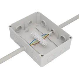 Unitec Aufputz- Abzweigdose IP65, mit Schraubdeckel, 241 x 180 x 95 mm, grau