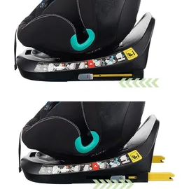 XOMAX G409 IOT Kindersitz drehbar 360°, ISOFIX I mitwachsend I 0-36 kg, 0-12 Jahre, Gruppe 0+/1/2/3, 5-Punkt-Gurt, 3-Punkt-Gurt I Bezug waschbar I ECE R129 I Black-Darkgrey
