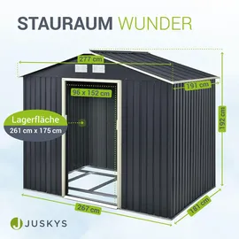 Juskys Geräteschuppen XL 2,77 x 1,91 m anthrazit